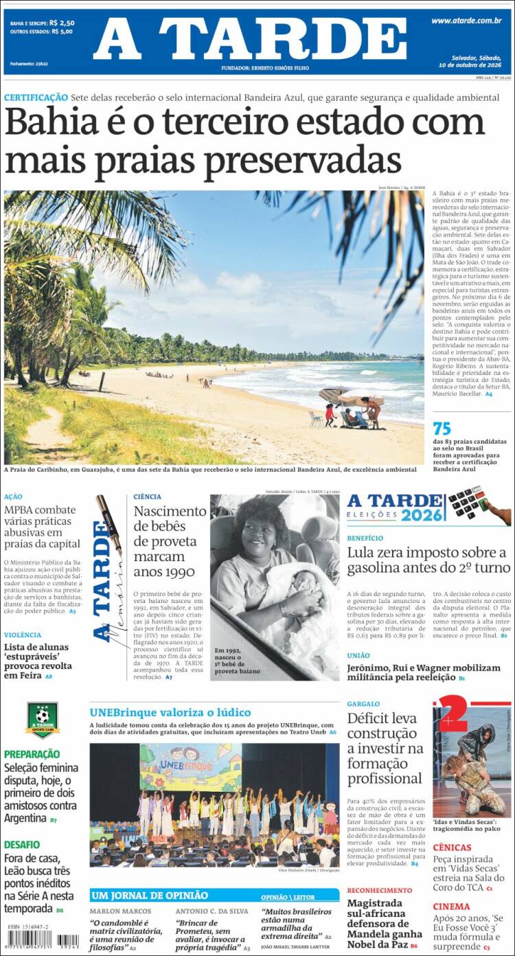 Portada de Diário A Tarde (Brasil)