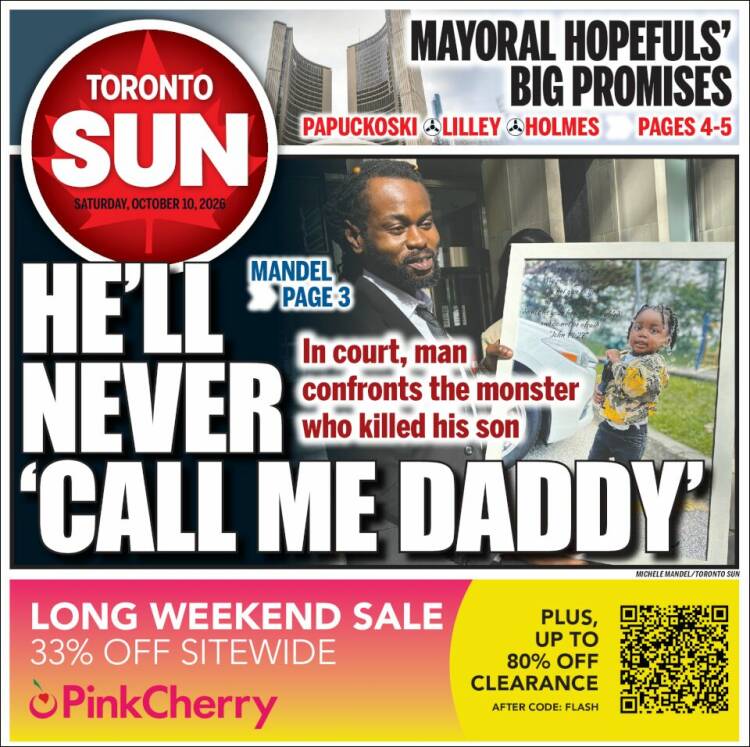 Portada de The Toronto Sun (Canad&aacute;)