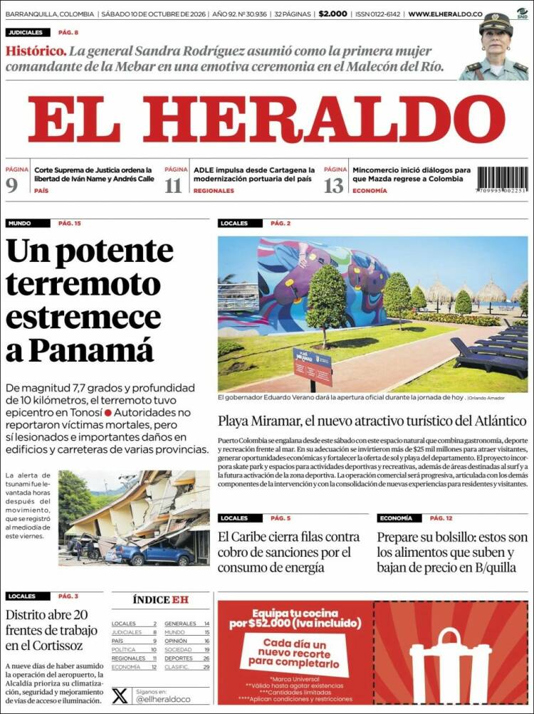 Portada de El Heraldo (Colombia)
