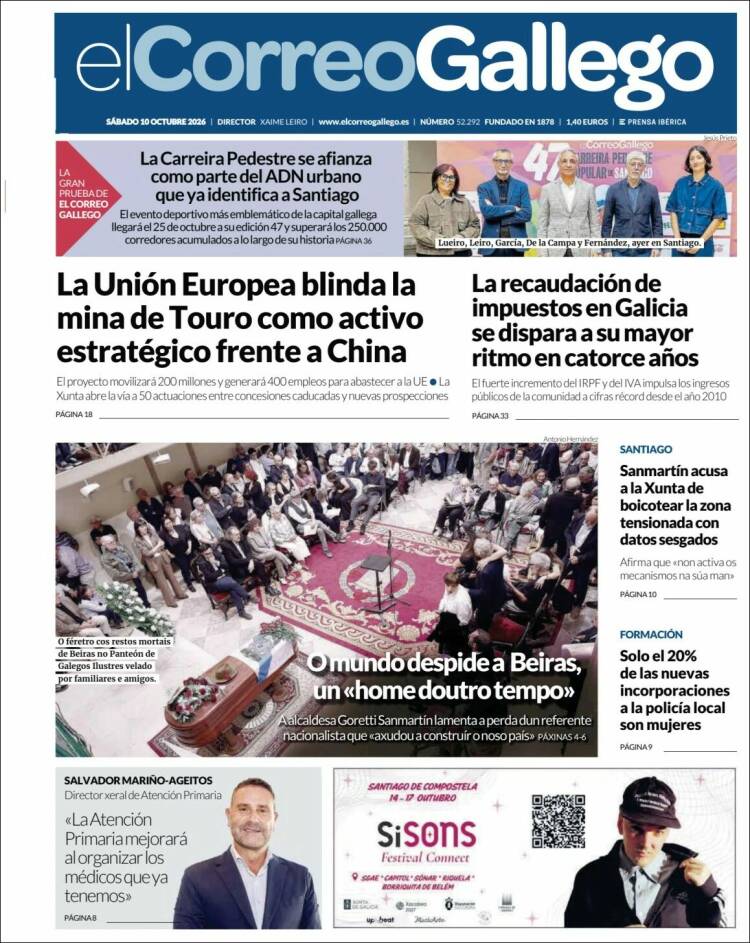 Portada de El Correo Gallego (Espa&ntilde;a)