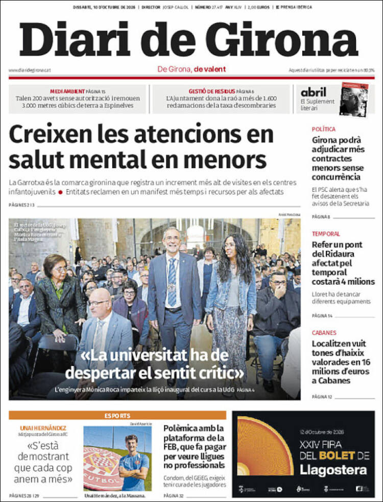 Portada de Diari de Girona (Espa&ntilde;a)