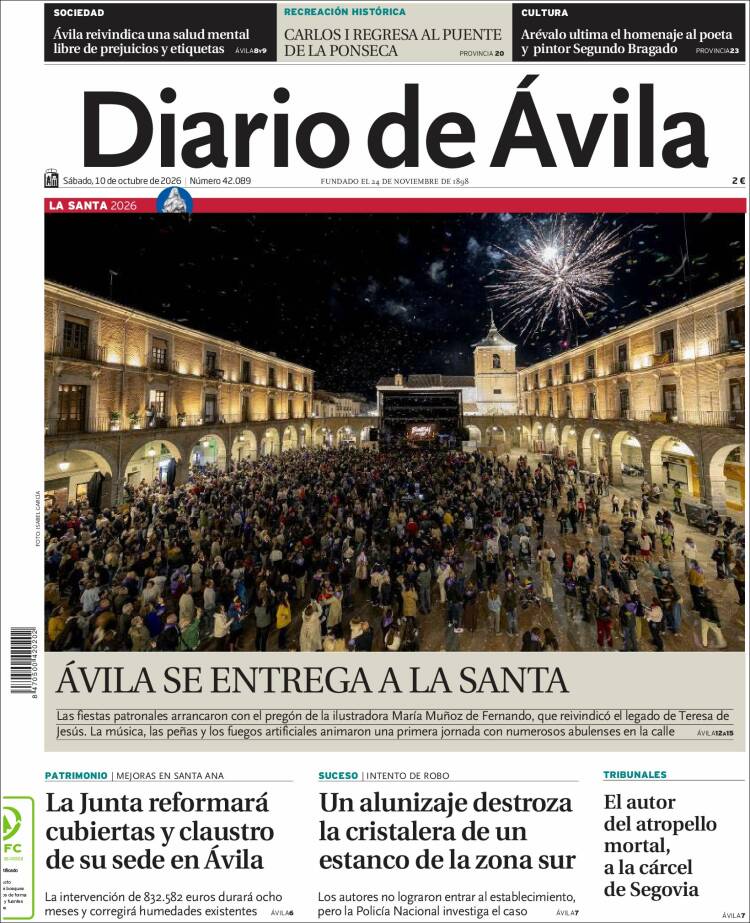 Portada de Diario de Ávila (Espa&ntilde;a)