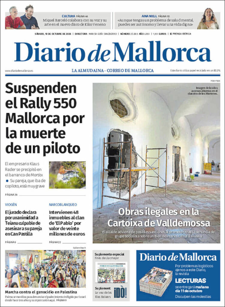 Portada de Diario de Mallorca (Espa&ntilde;a)