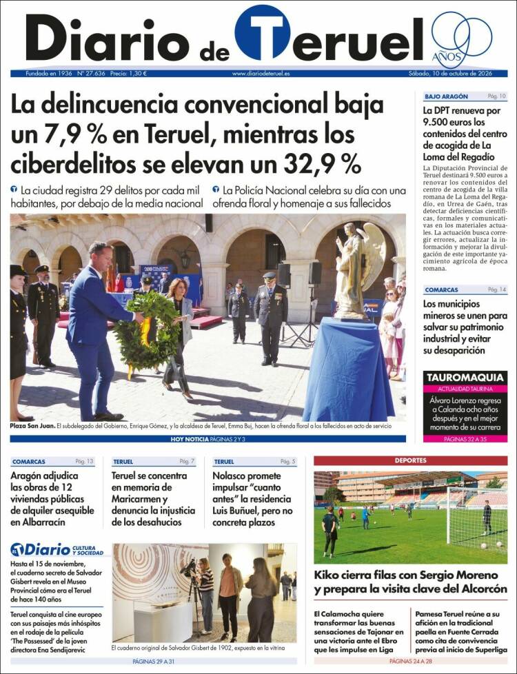 Portada de Diario de Teruel (Espa&ntilde;a)