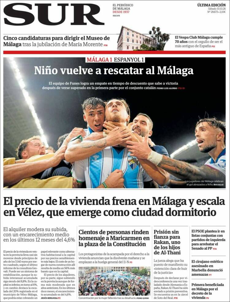 Portada de Diario el Sur (Espa&ntilde;a)