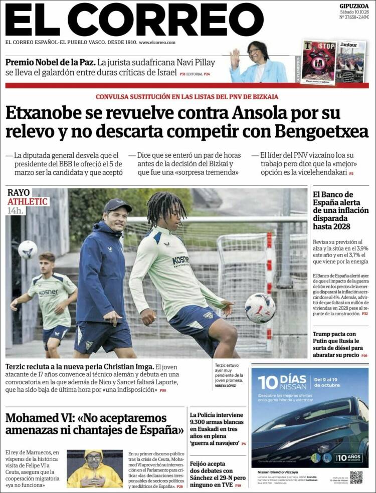 Portada de El Correo - Guipuzcoa (Espa&ntilde;a)