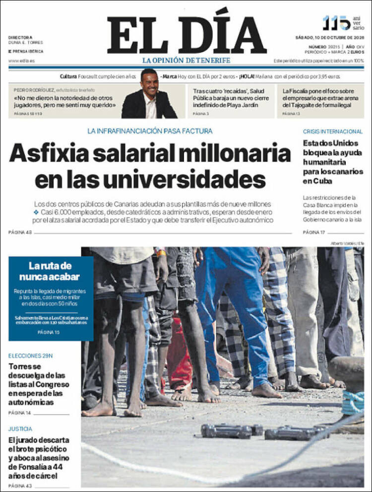 Portada de El Día (Espa&ntilde;a)