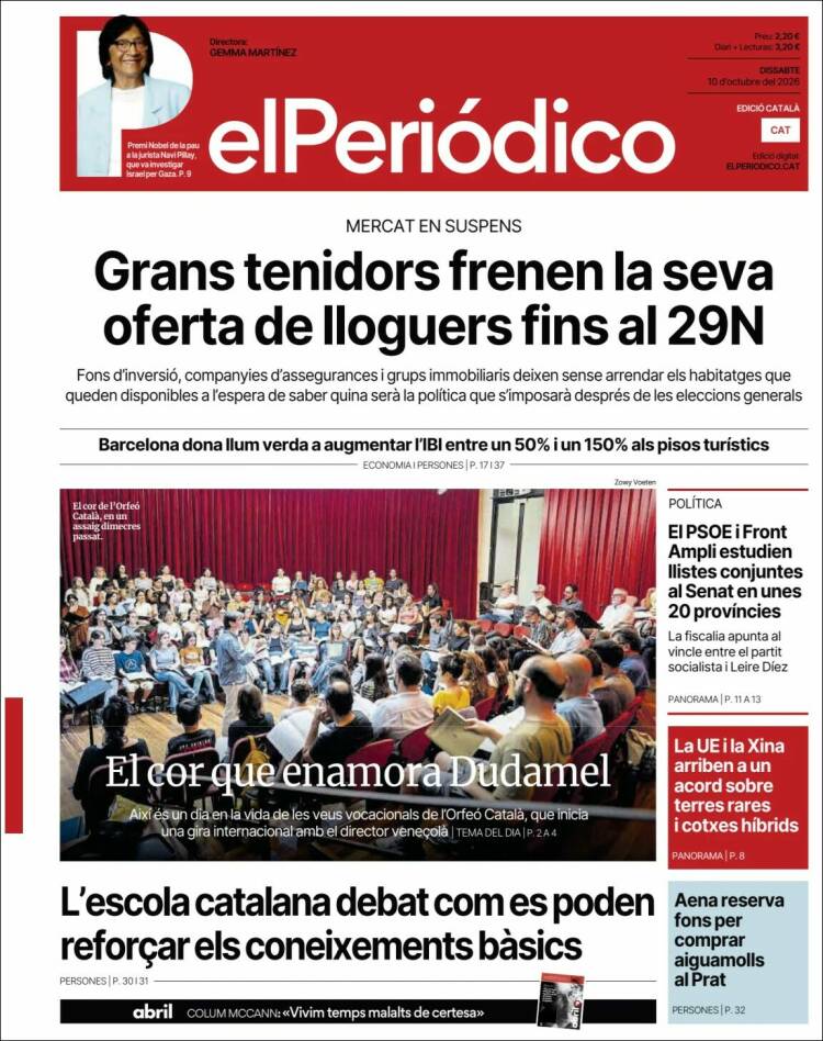 Portada de El Periódico de Catalunya (Espa&ntilde;a)