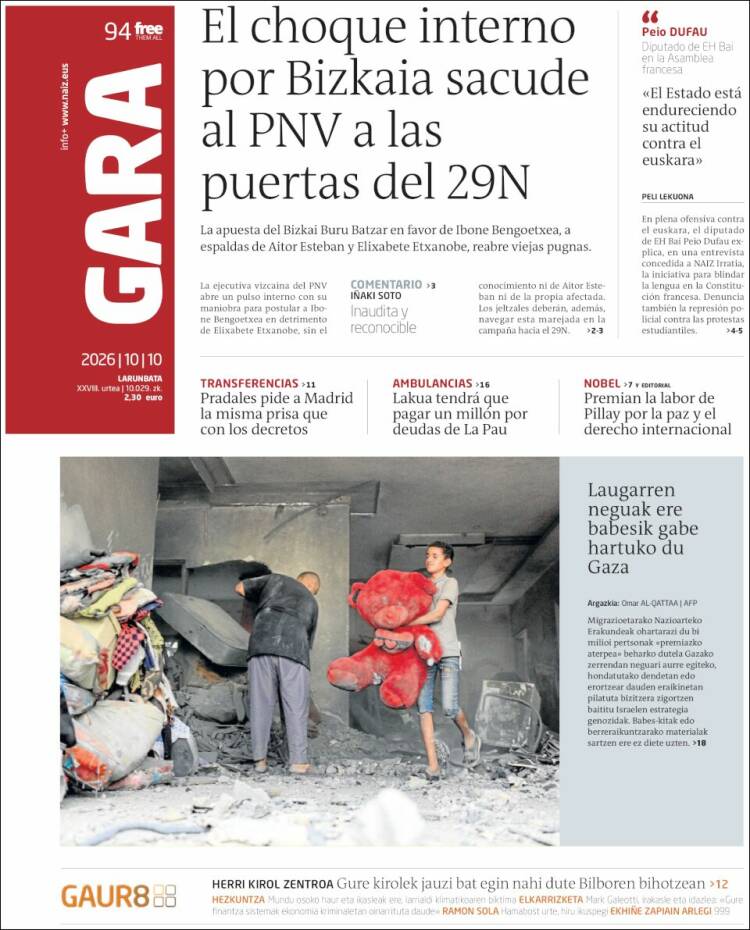 Portada de Gara (Espa&ntilde;a)