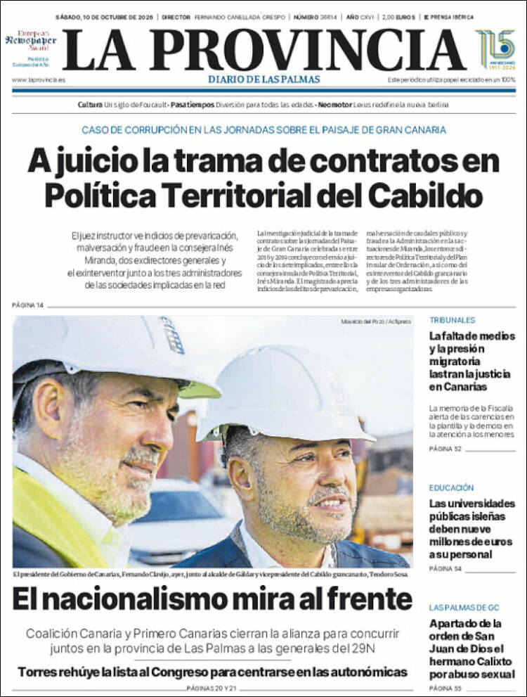Portada de La Provincia (Espa&ntilde;a)