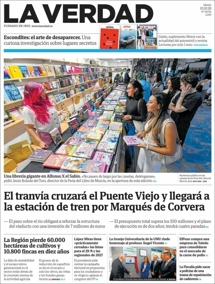 Portada de La Verdad de Murcia (Espa&ntilde;a)
