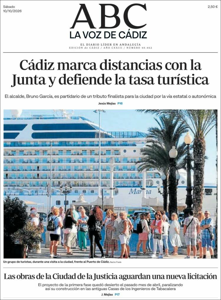 Portada de La Voz de Cádiz (Espa&ntilde;a)