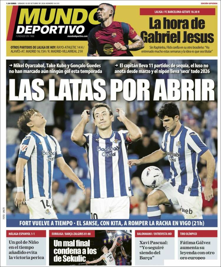 Portada de Mundo Deportivo Gipuzkoa (Espa&ntilde;a)
