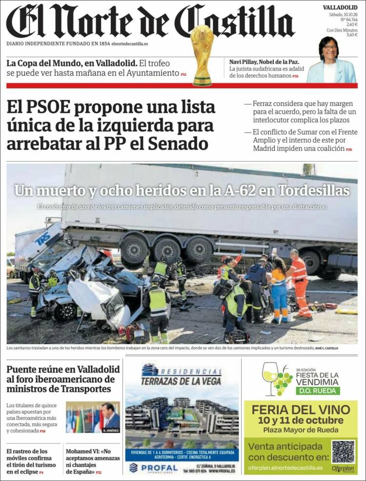 Portada de Norte de Castilla - Valladolid (Espa&ntilde;a)