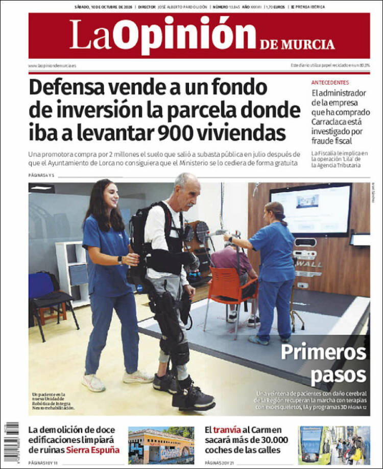 Portada de La Opinión de Murcia (Espa&ntilde;a)