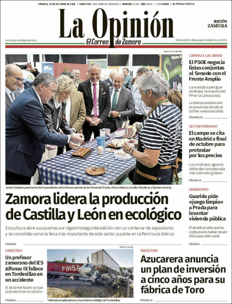 Portada de La Opinión - El Correo de Zamora (Espa&ntilde;a)