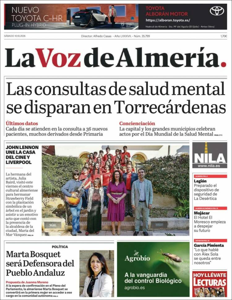 Portada de La Voz de Almería (Espa&ntilde;a)