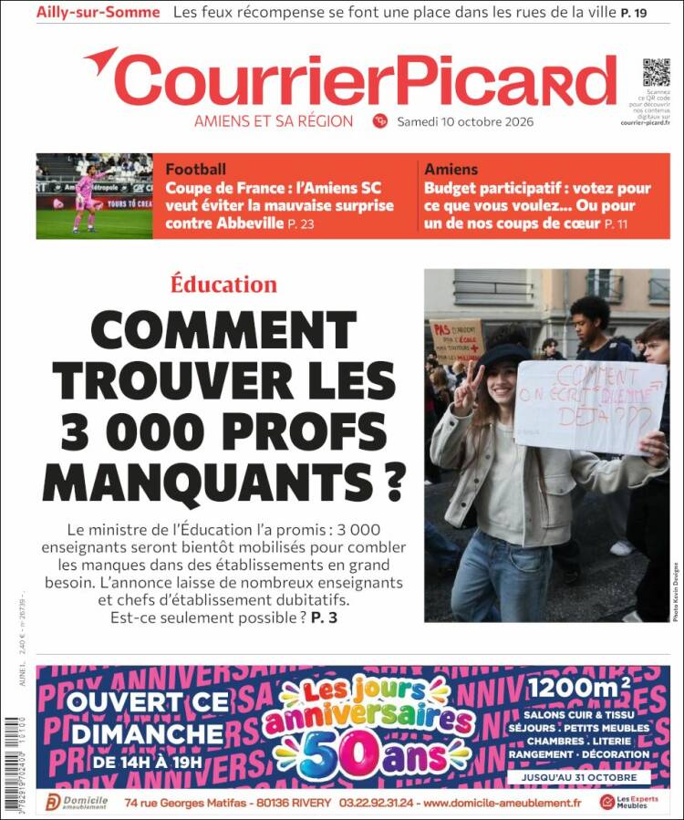 Portada de Courrier Picard (Francia)