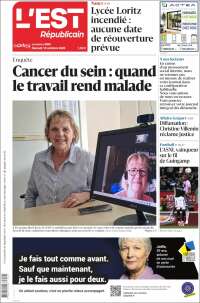 Portada de L'Est Republicain (Francia)