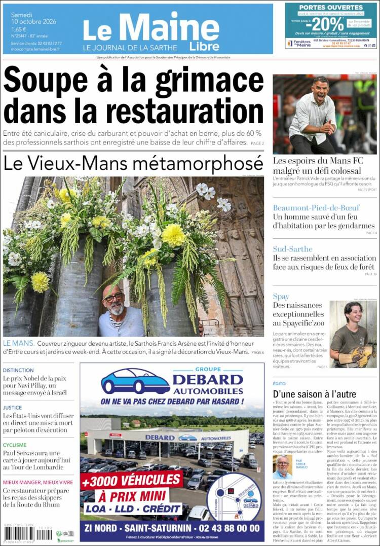 Portada de Le Maine Libre (Francia)