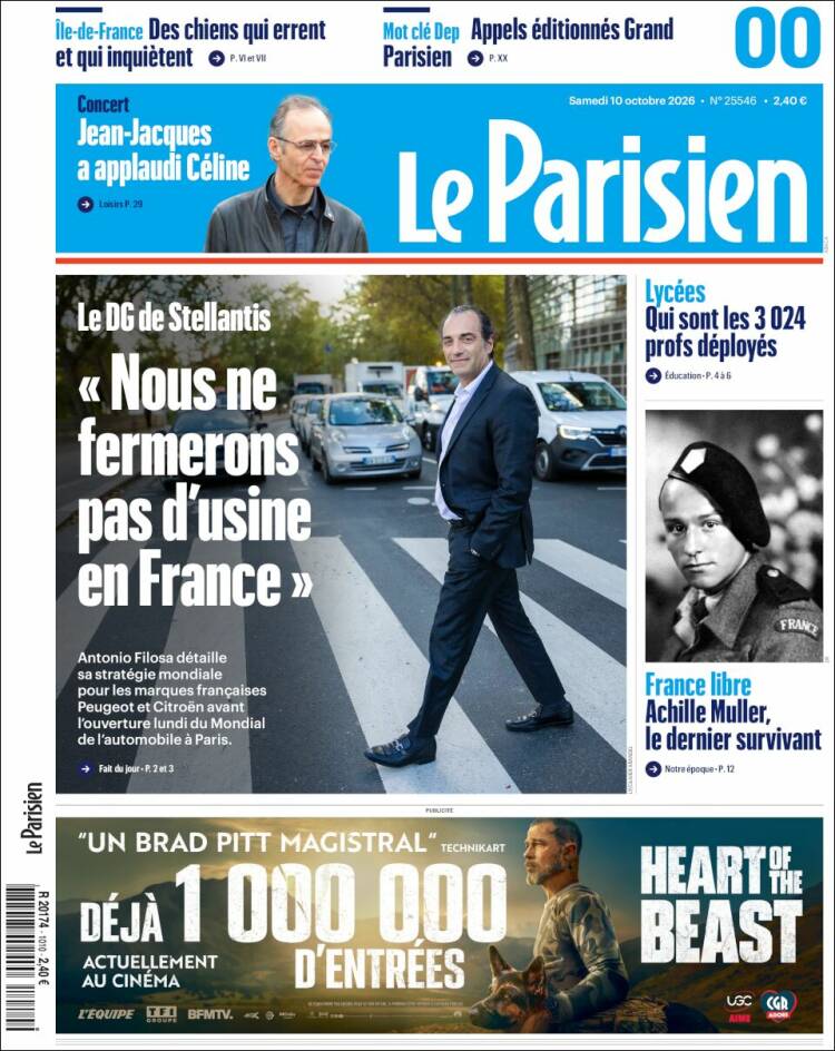 Portada de Le Parisien (Francia)