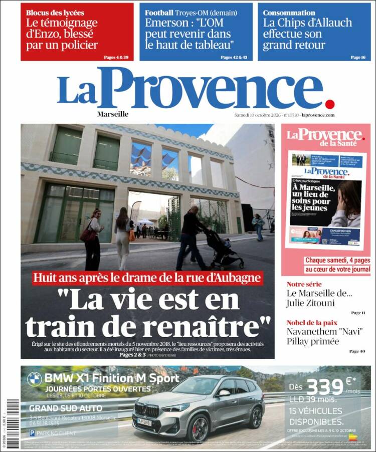 Portada de La Provence (Francia)