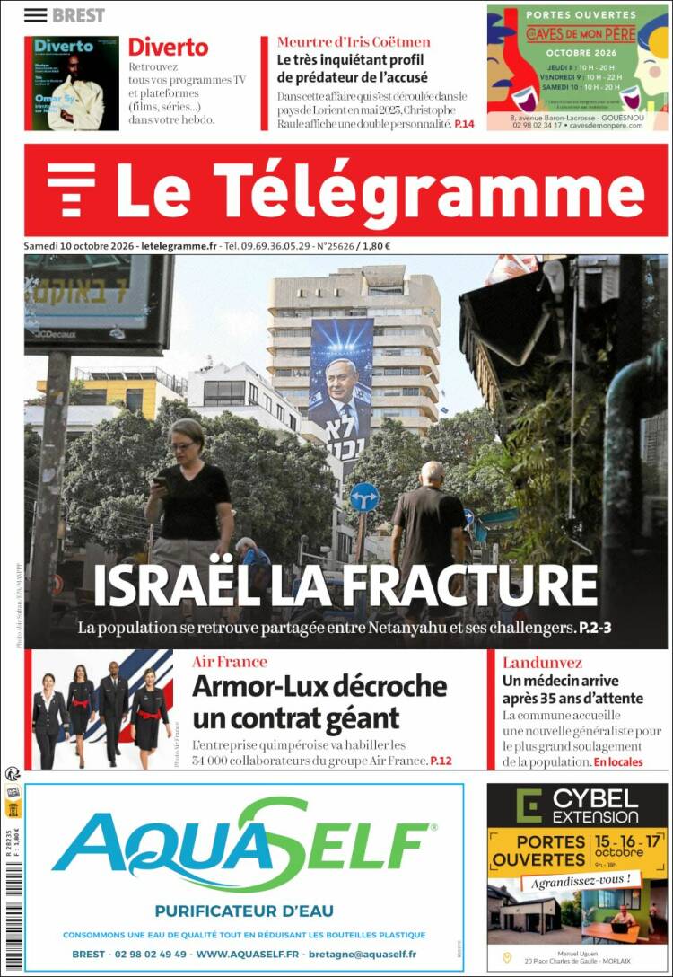 Portada de Télégramme (Francia)