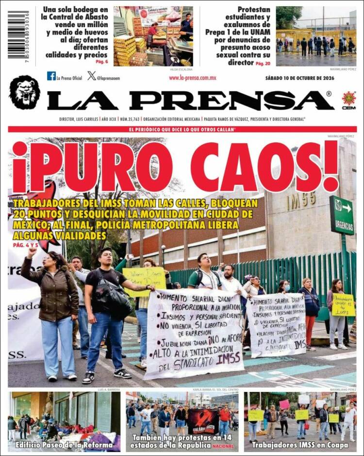 Portada de La Prensa (M&eacute;xico)