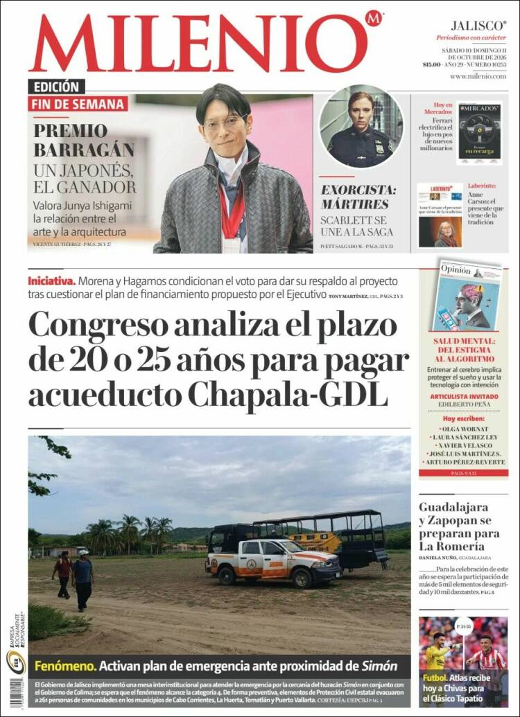 Portada de Milenio - Jalisco (M&eacute;xico)