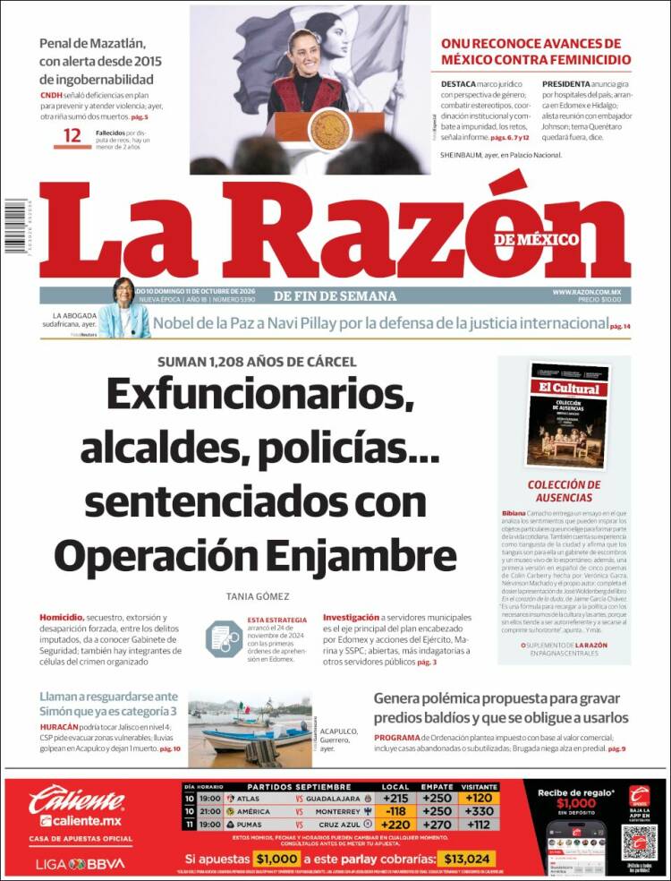 Portada de La Razón (M&eacute;xico)