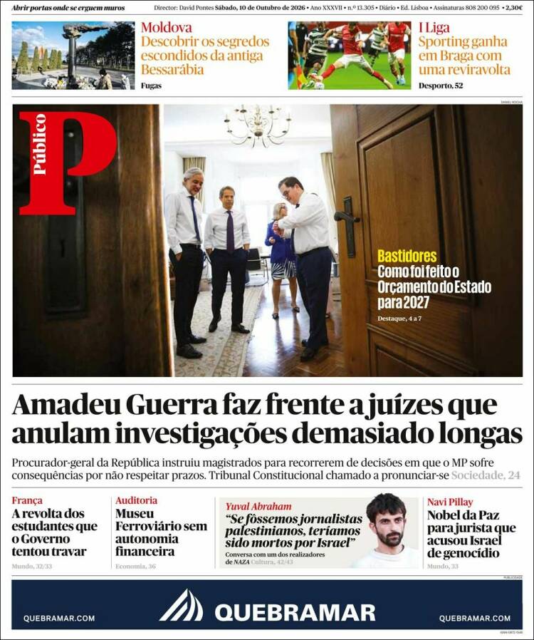 Portada de Público (Portugal)