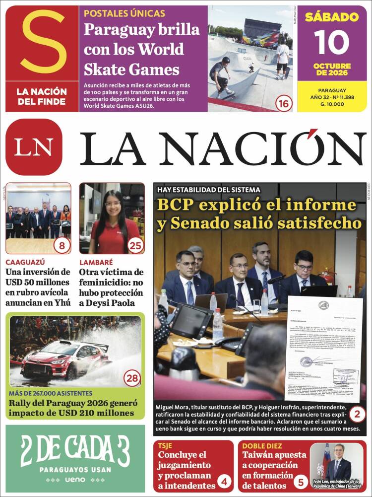 Portada de La Nación (Paraguay)
