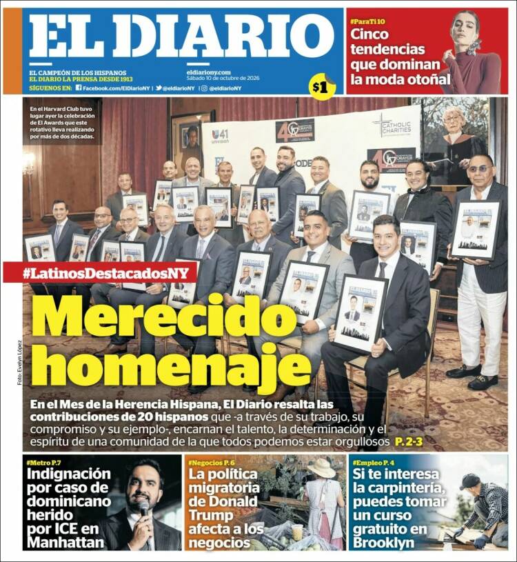 Portada de El Diario NY (USA)