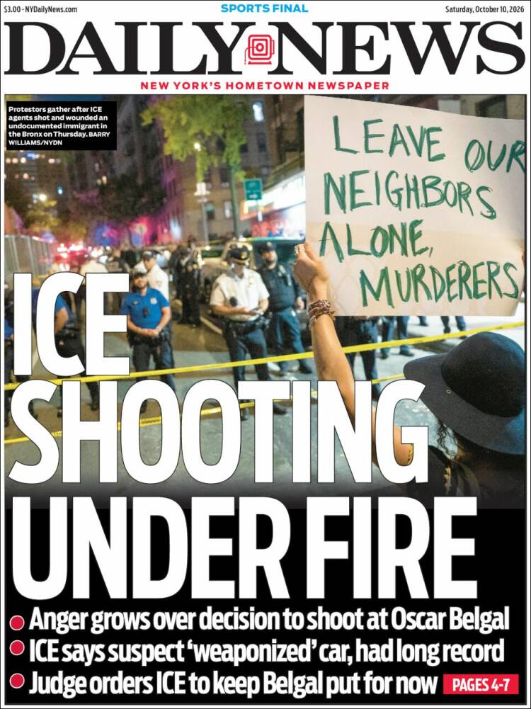 Portada de Daily News - New York (USA)