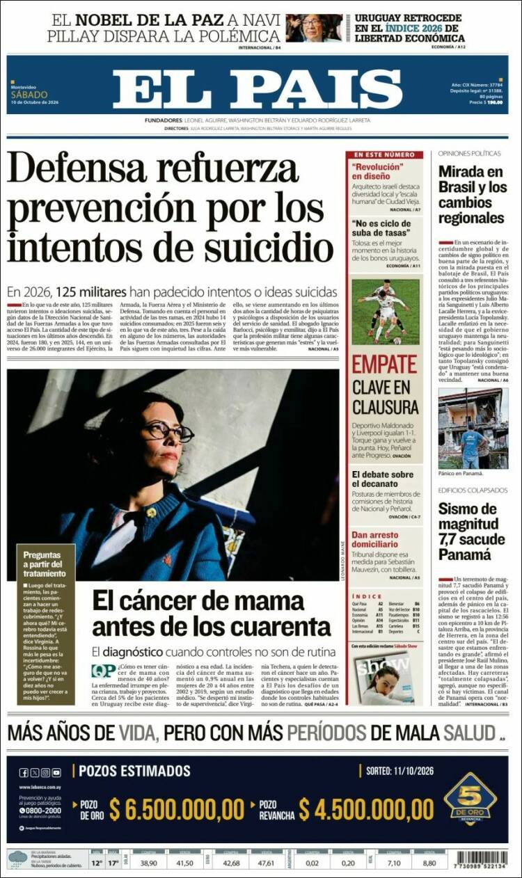 Portada de El País (Uruguay)