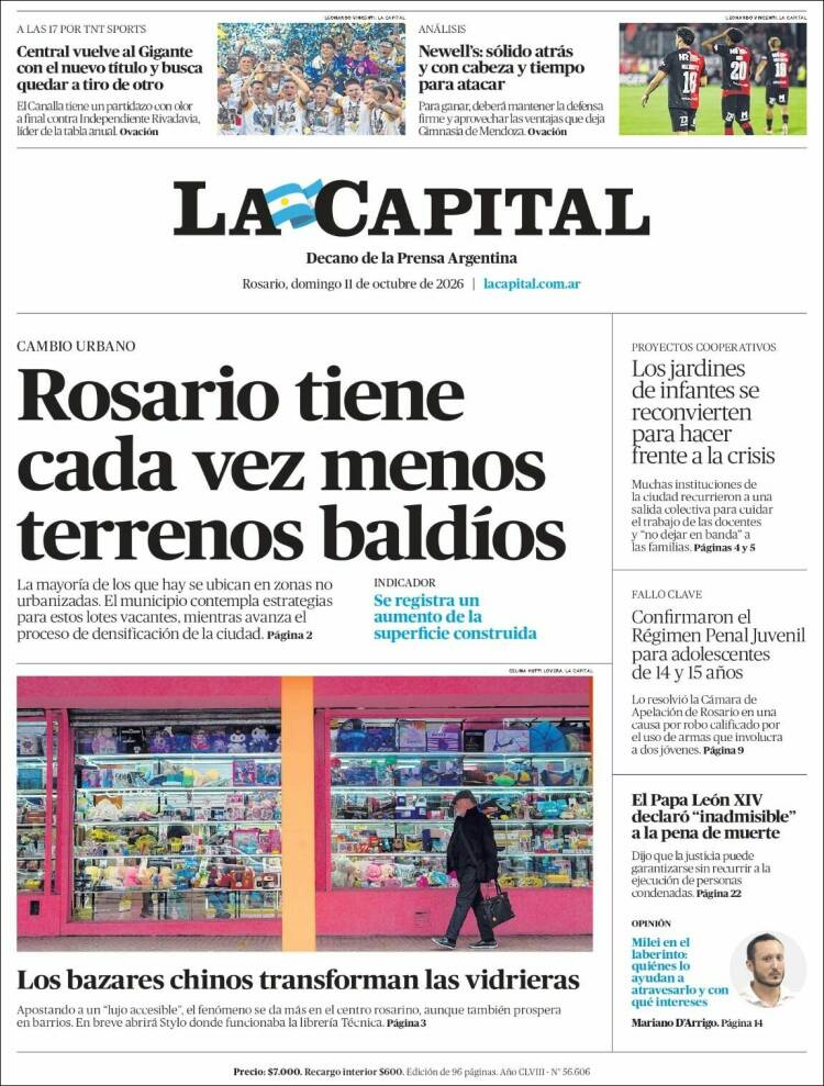 Portada de La Capital - Rosario (Argentina)