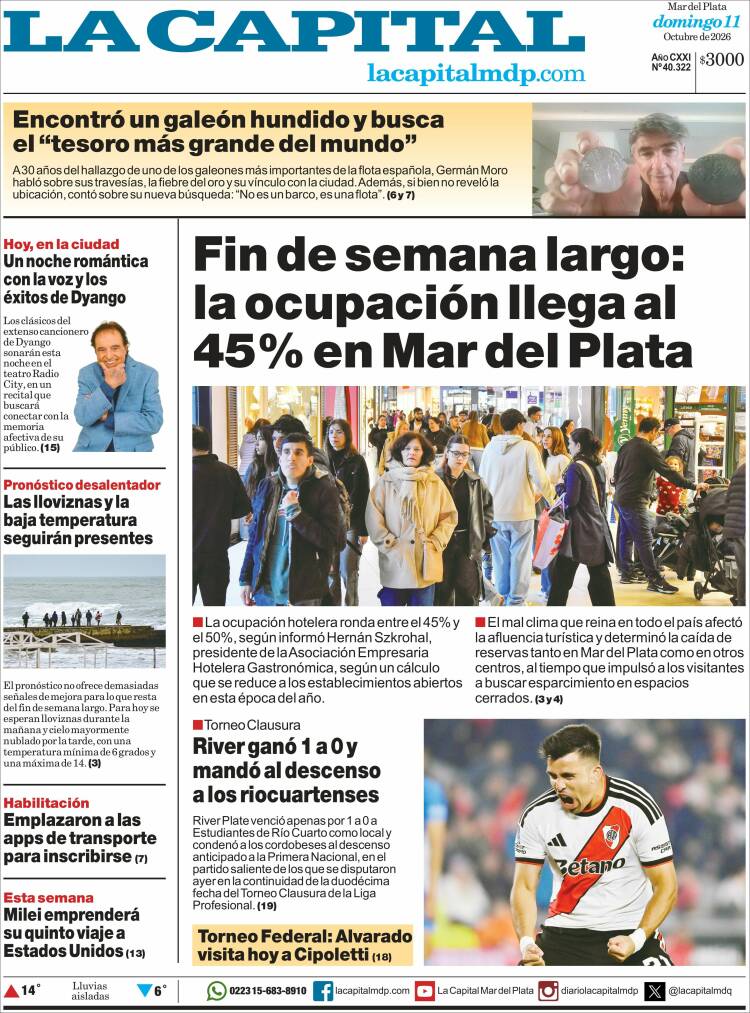 Portada de Diario La Capital - Mar del Plata (Argentina)