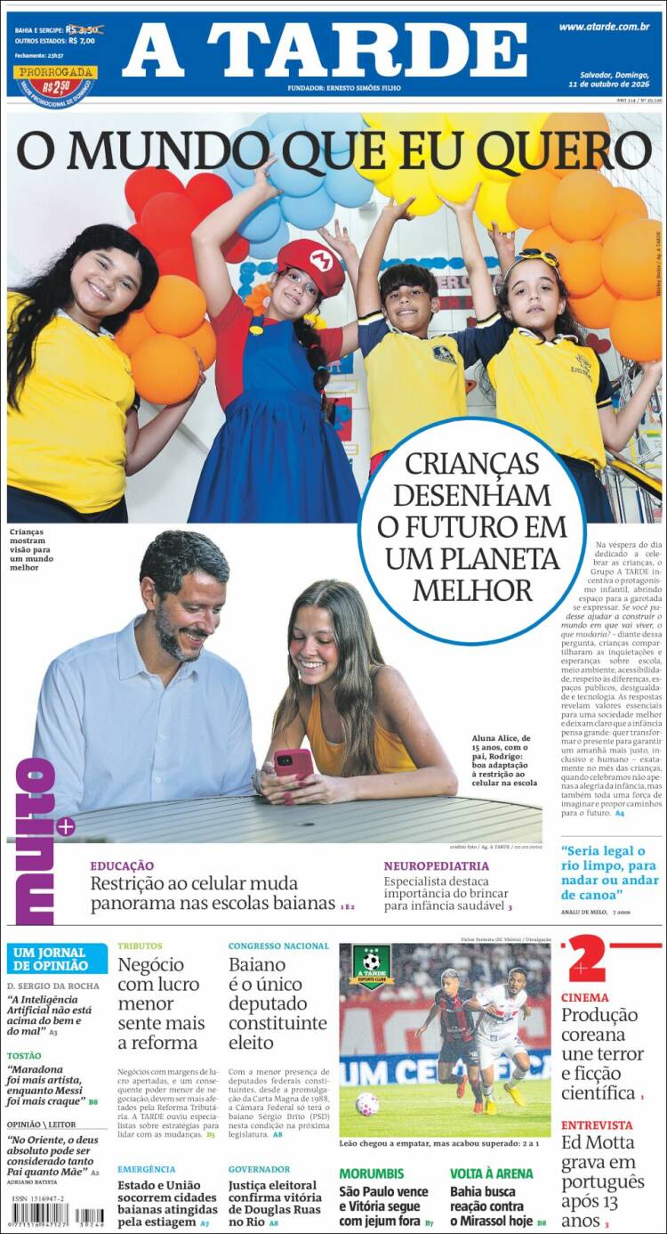 Portada de Diário A Tarde (Brasil)