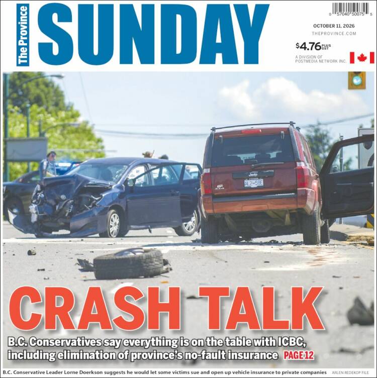 Portada de The Province (Canad&aacute;)