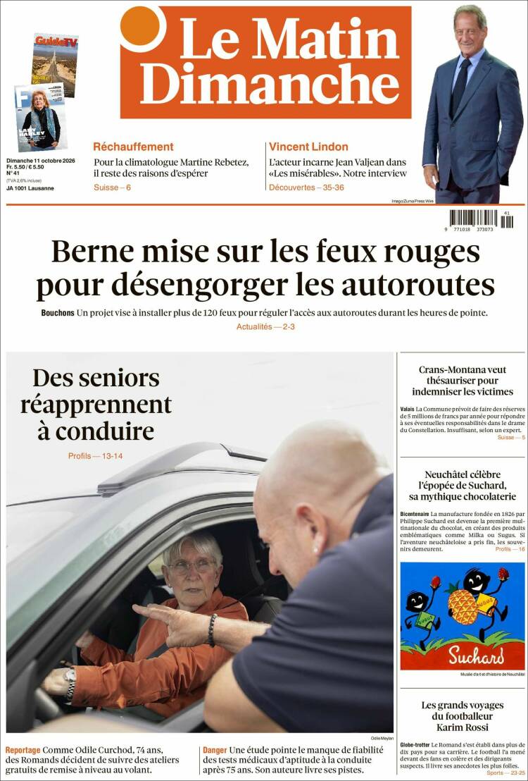 Portada de Le Matin (Suiza)