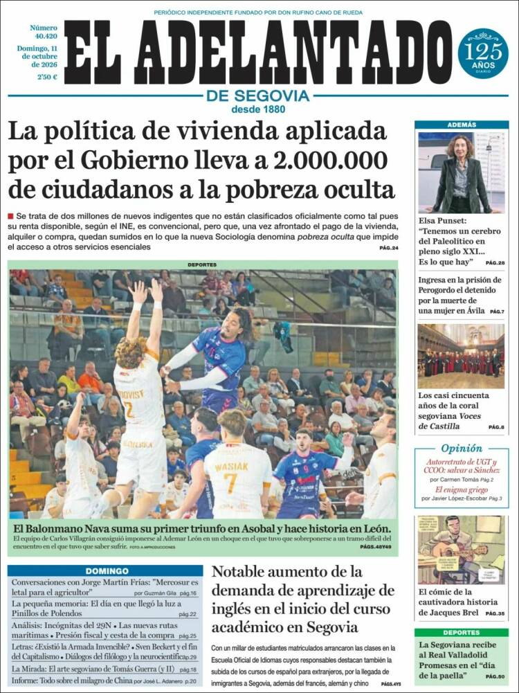Portada de El Adelantado de Segovia (Espa&ntilde;a)