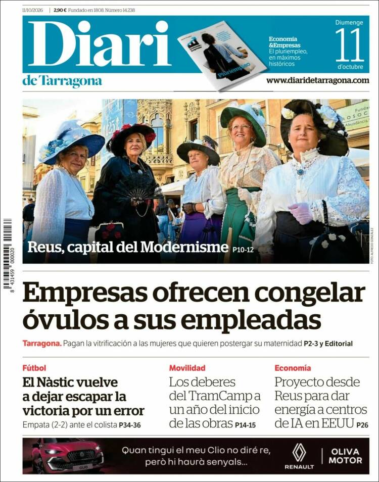 Portada de Diari de Tarragona (Espa&ntilde;a)