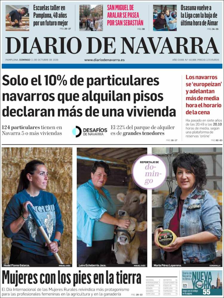 Portada de Diario de Navarra (Espa&ntilde;a)