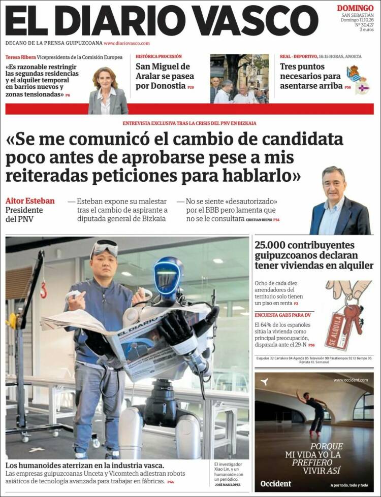 Portada de Diario Vasco (Espa&ntilde;a)