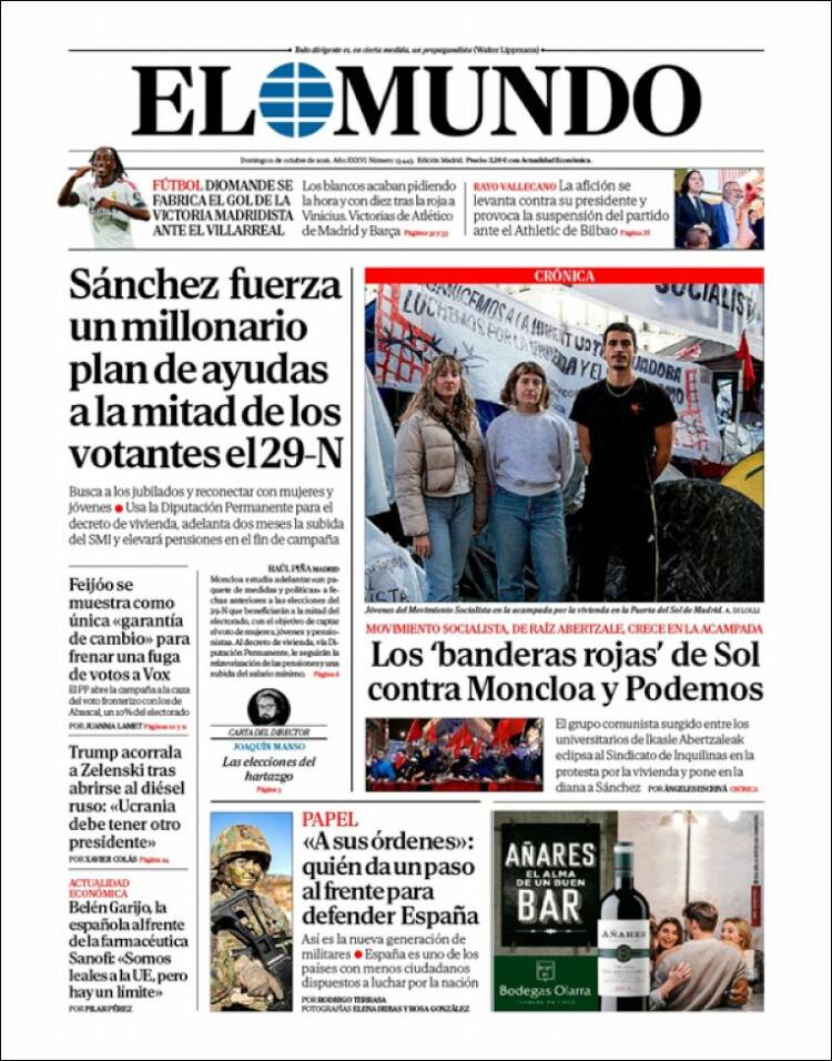 Portada de El Mundo (Espa&ntilde;a)
