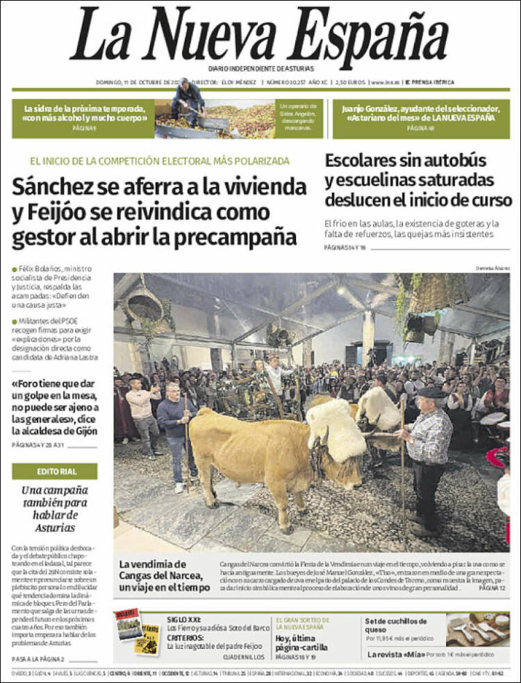 Portada de La Nueva España (Espa&ntilde;a)