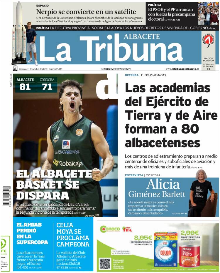 Portada de La Tribuna de Albacete (Espa&ntilde;a)