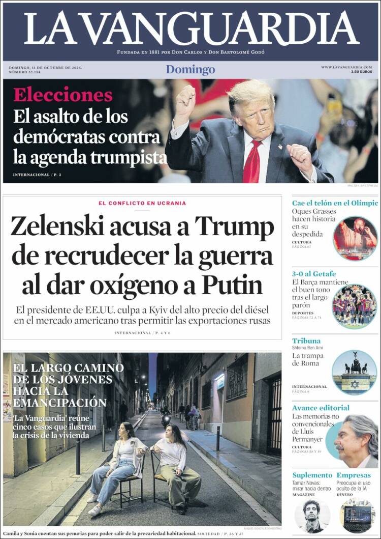 Portada de La Vanguardia (Espa&ntilde;a)