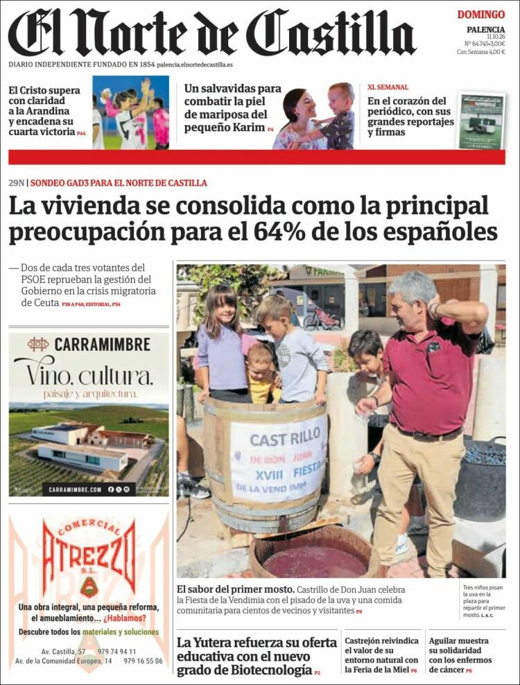 Portada de Norte de Castilla - Palencia (Espa&ntilde;a)