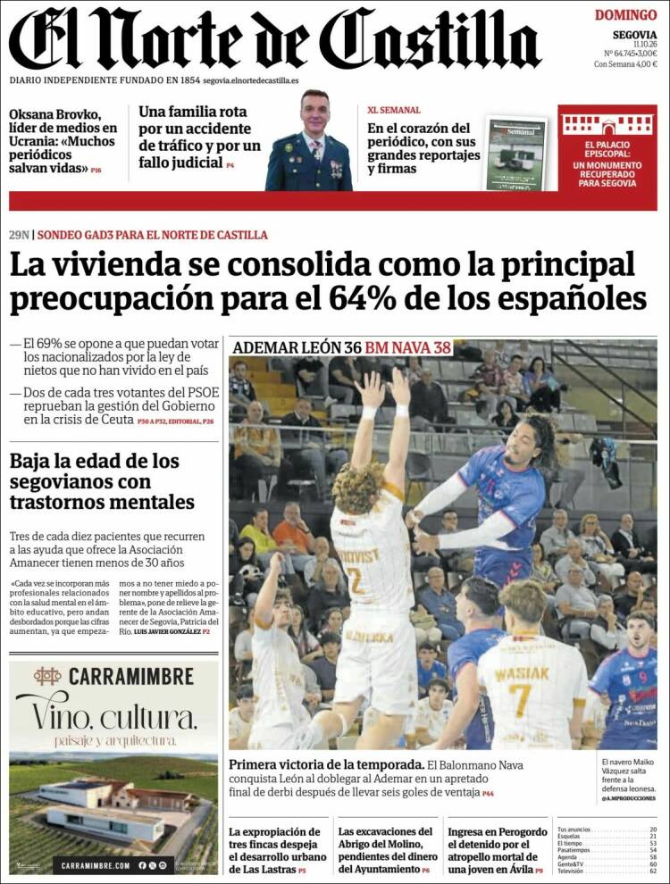 Portada de Norte de Castilla - Segovia (Espa&ntilde;a)